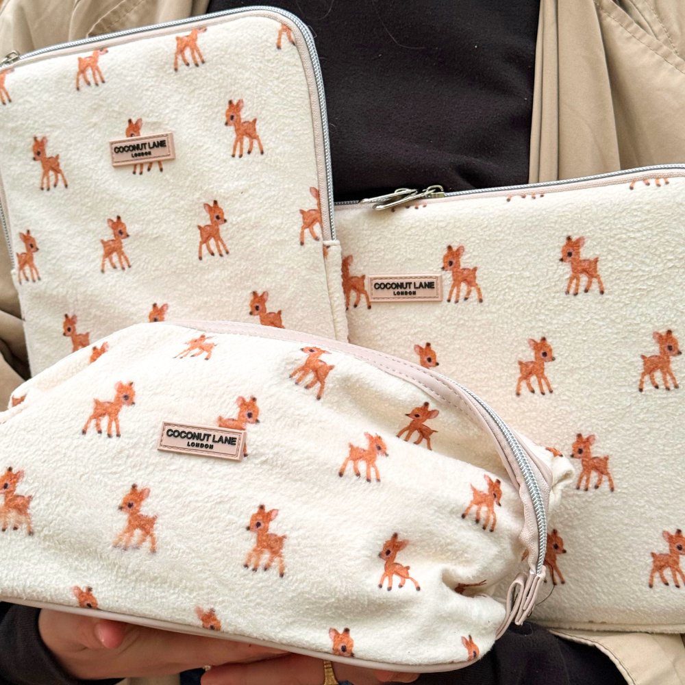 Coconut Lane Expandable Makeup Bag - Fleecy Fawn