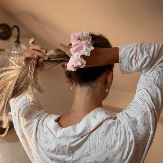 Coconut Lane Scrunchie - Pretty in Pointelle - Bare Face Beauty