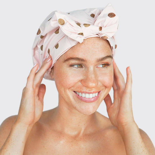 Kitsch Luxury Shower Cap - Blush Dot - Bare Face Beauty