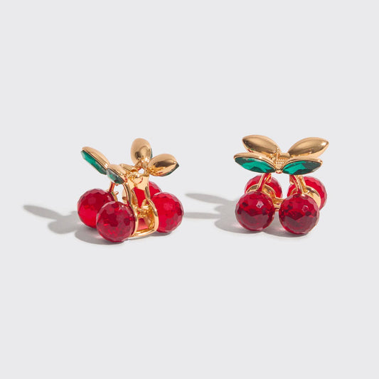 Kitsch Mini Rhinestone Claw Clips 2pc Set - Cherry - Bare Face Beauty