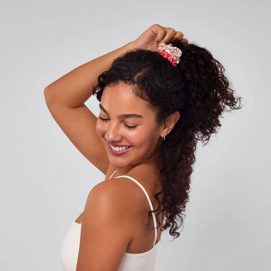 Kitsch Ruched Satin Scrunchies 5pc Set - Assorted Cherry Blossom - Bare Face Beauty