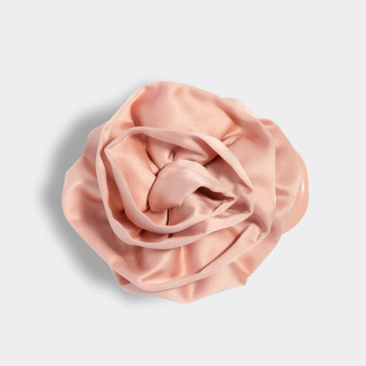 Kitsch Satin Rosette Medium Flat Cloud Clip - Terracotta - Bare Face Beauty