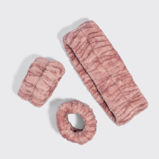 Kitsch Spa Headband and Wristlets 3pc Set - Terracotta - Bare Face Beauty