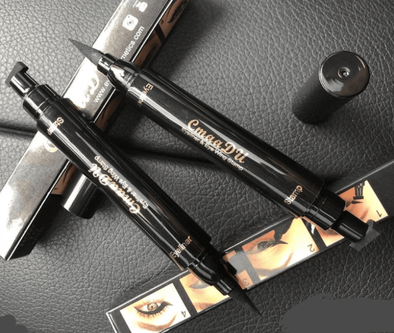 CmaaDu Liquid Eyeliner Black with Double-Headed Stamps - Bare Face Beauty