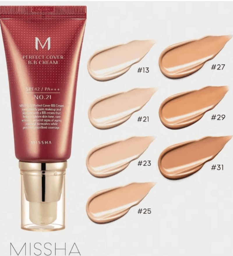Missha M Perfect Cover BB Cream SPF42 50ml - 2 Colours - Bare Face Beauty