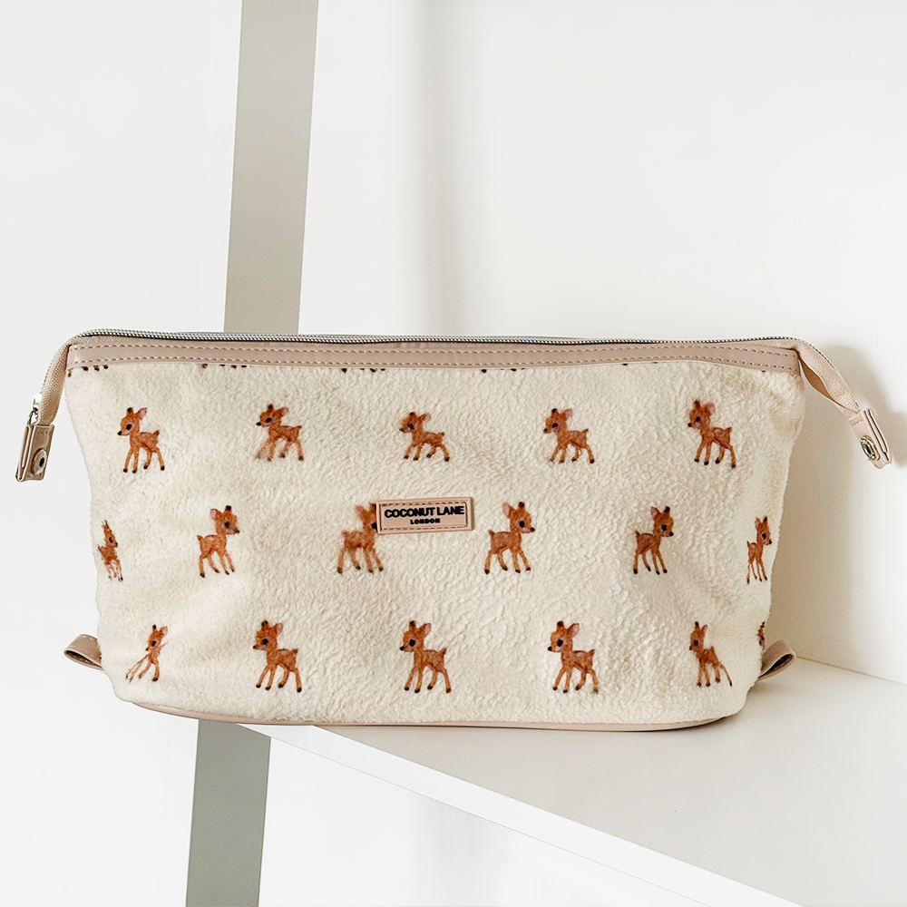 Coconut Lane Expandable Makeup Bag - Fleecy Fawn