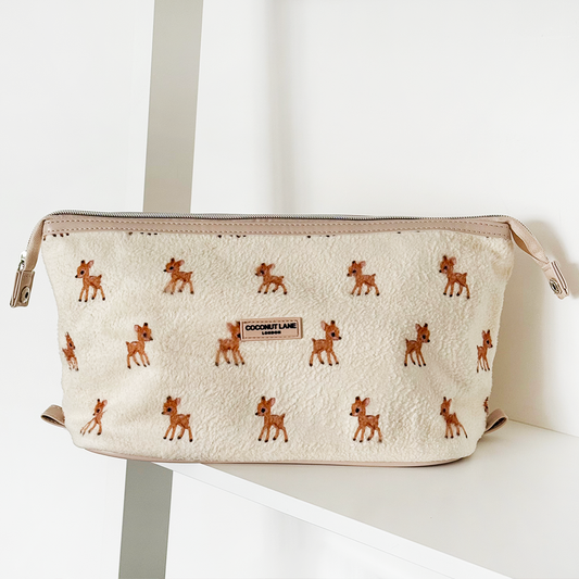 Coconut Lane Expandable Makeup Bag - Fleecy Fawn