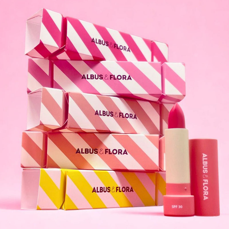 ALBUS & FLORA Lip Shield - Nourishing Lip Balm UVA***|UVB SPF30 4g - Colour Options. - Bare Face Beauty