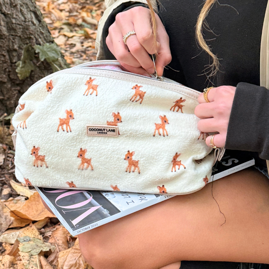 Coconut Lane Expandable Makeup Bag - Fleecy Fawn