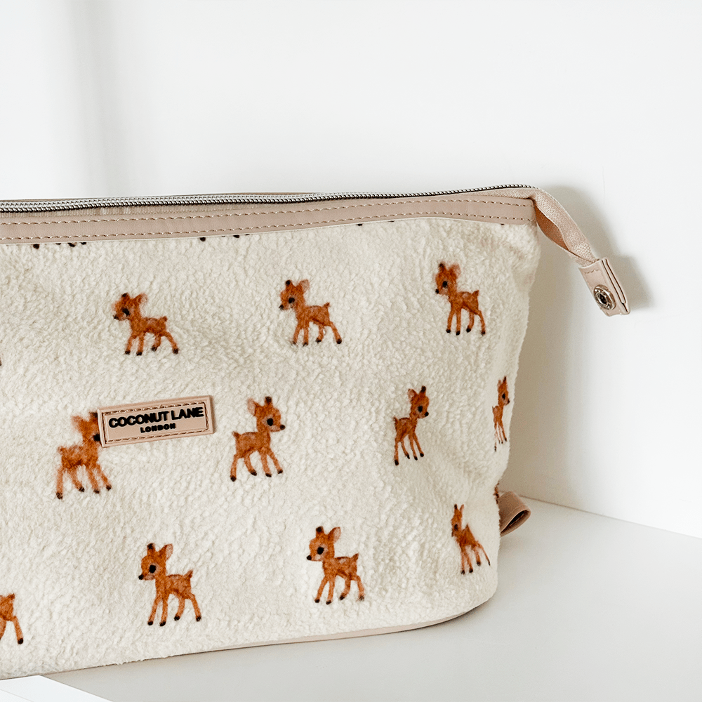 Coconut Lane Expandable Makeup Bag - Fleecy Fawn - Bare Face Beauty