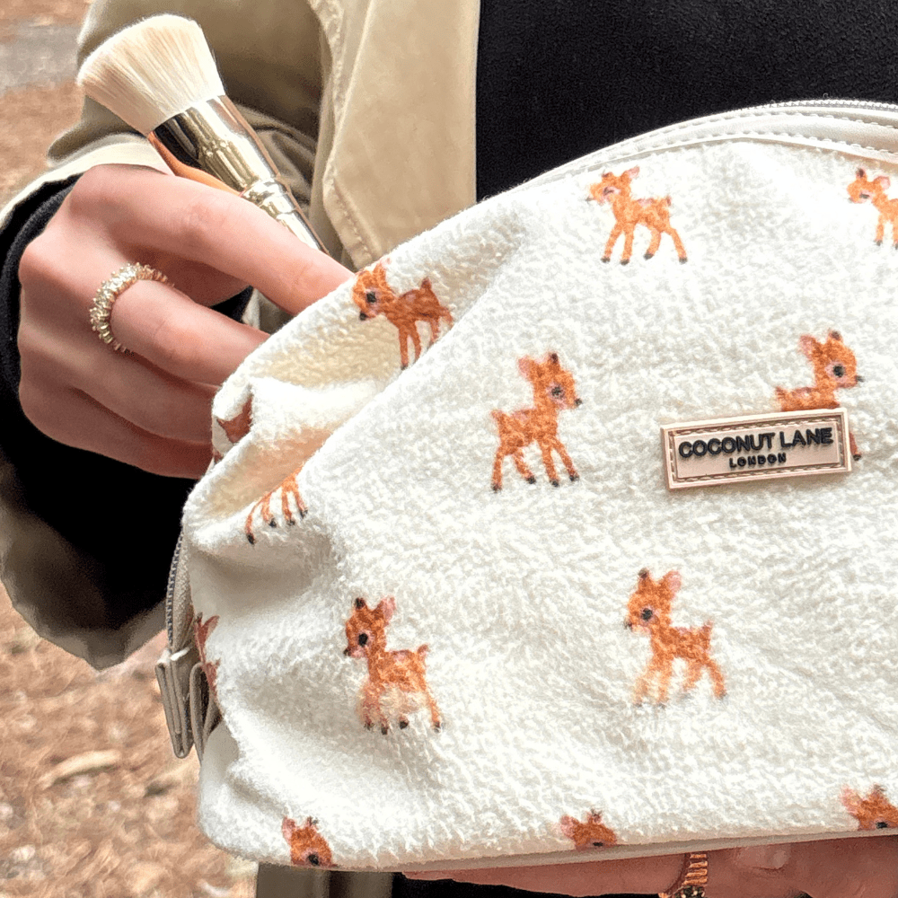 Coconut Lane Expandable Makeup Bag - Fleecy Fawn - Bare Face Beauty