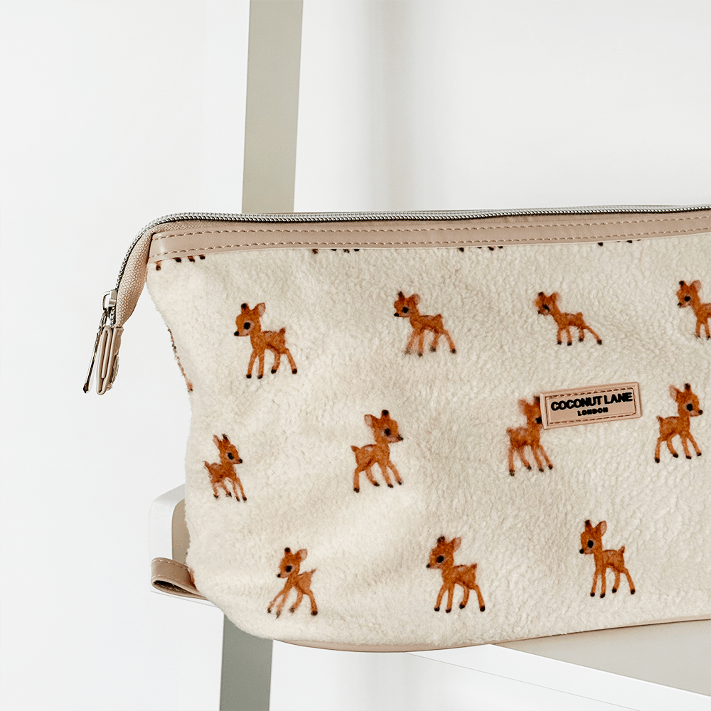 Coconut Lane Expandable Makeup Bag - Fleecy Fawn - Bare Face Beauty