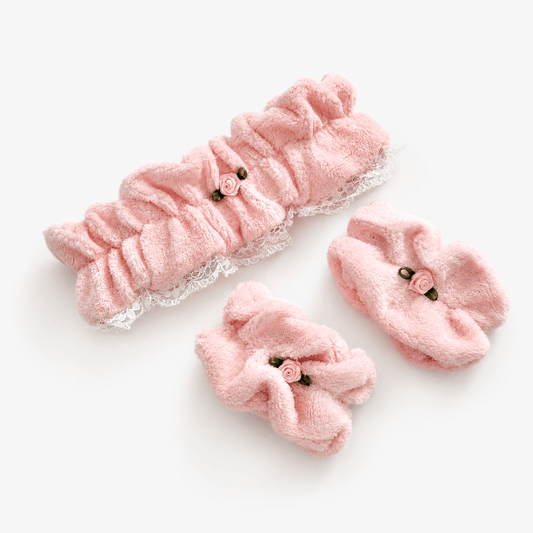 Coconut Lane Headband & Wristband Set - Pretty in Pointelle - Bare Face Beauty