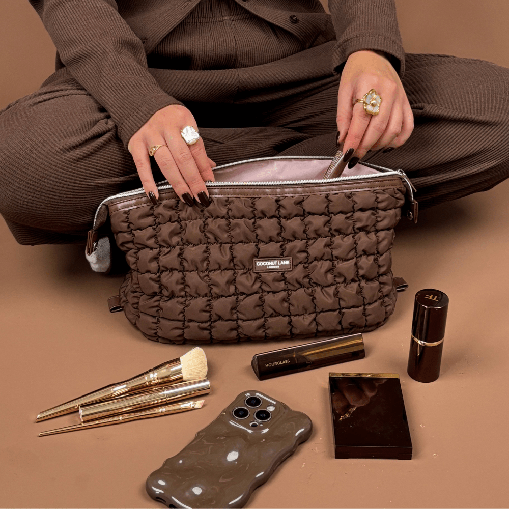 Coconut Lane Magic Lifestyle Pouch - Quilted Chocolate - Bare Face Beauty