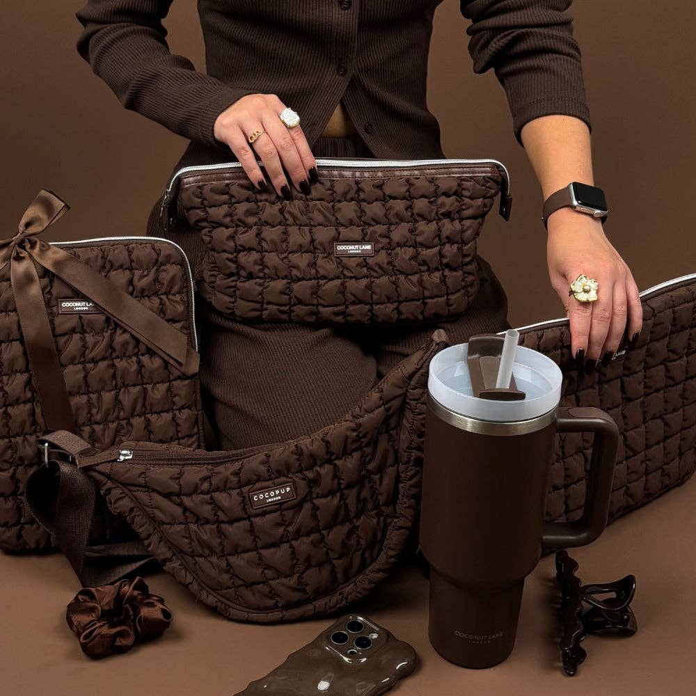 Coconut Lane Magic Lifestyle Pouch - Quilted Chocolate - Bare Face Beauty