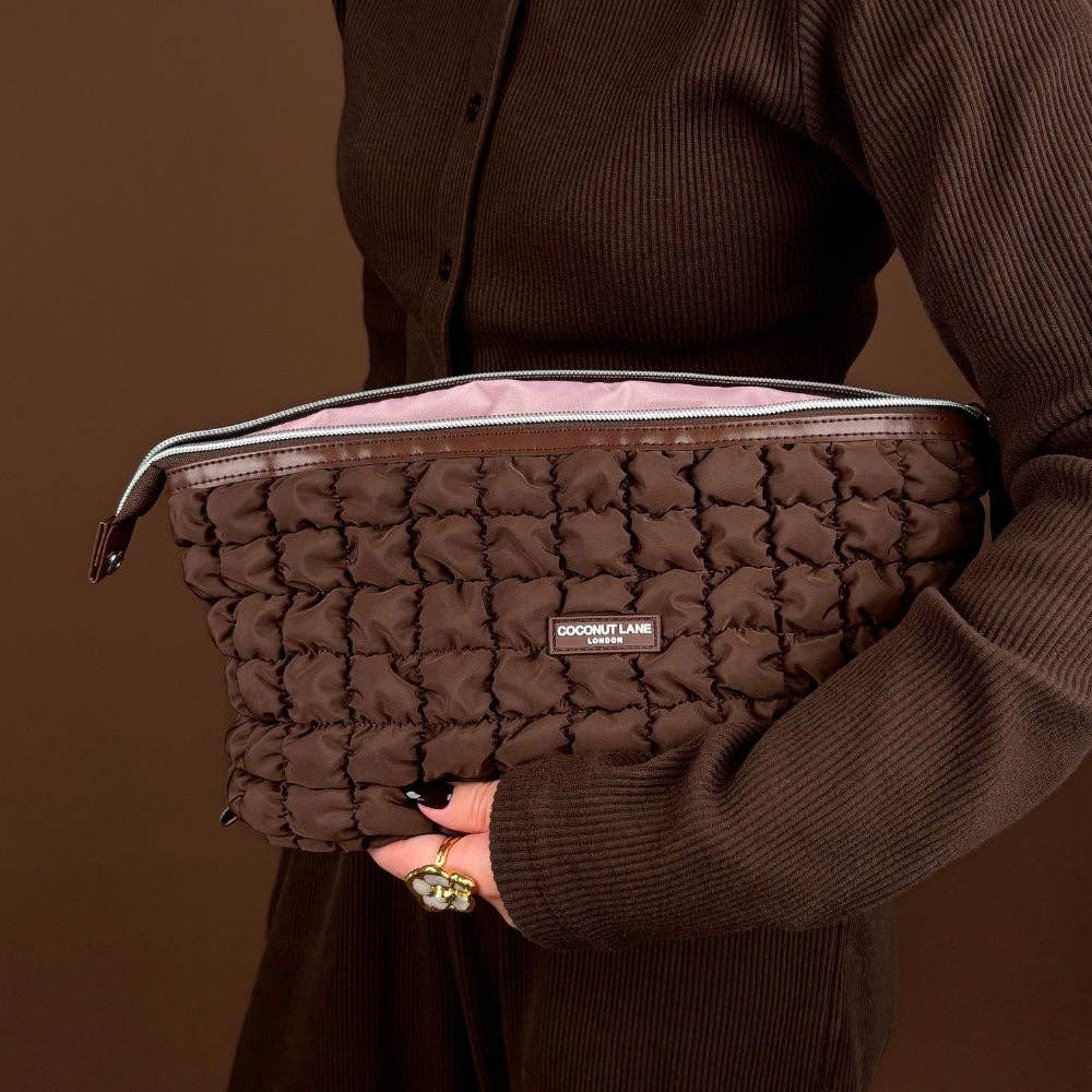Coconut Lane Magic Lifestyle Pouch - Quilted Chocolate - Bare Face Beauty