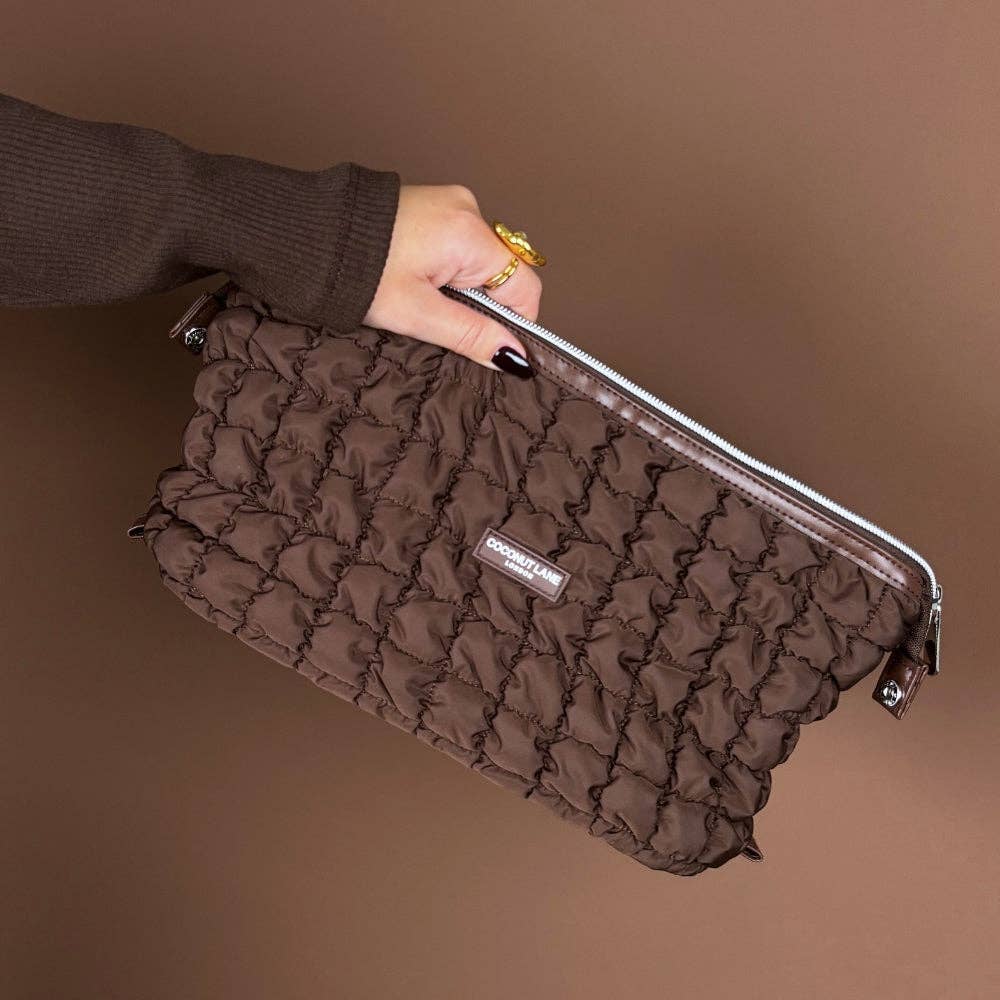 Coconut Lane Magic Lifestyle Pouch - Quilted Chocolate - Bare Face Beauty