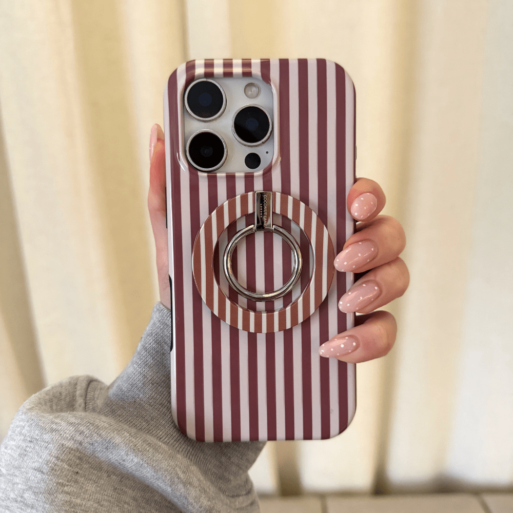 Coconut Lane MAGSAFE® Phone Ring - Chestnut Stripes - Bare Face Beauty