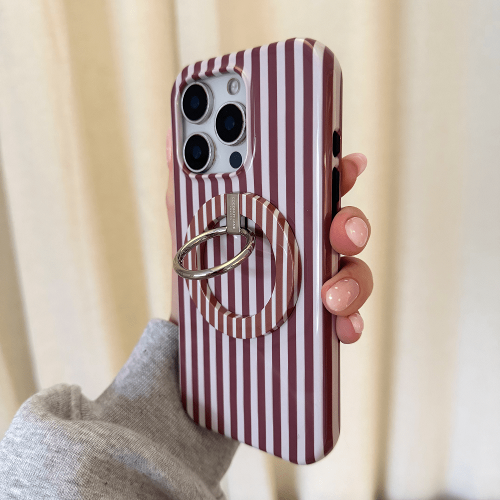 Coconut Lane MAGSAFE® Phone Ring - Chestnut Stripes - Bare Face Beauty