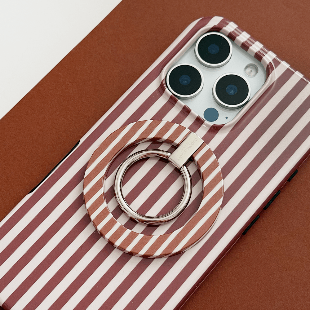 Coconut Lane MAGSAFE® Phone Ring - Chestnut Stripes - Bare Face Beauty