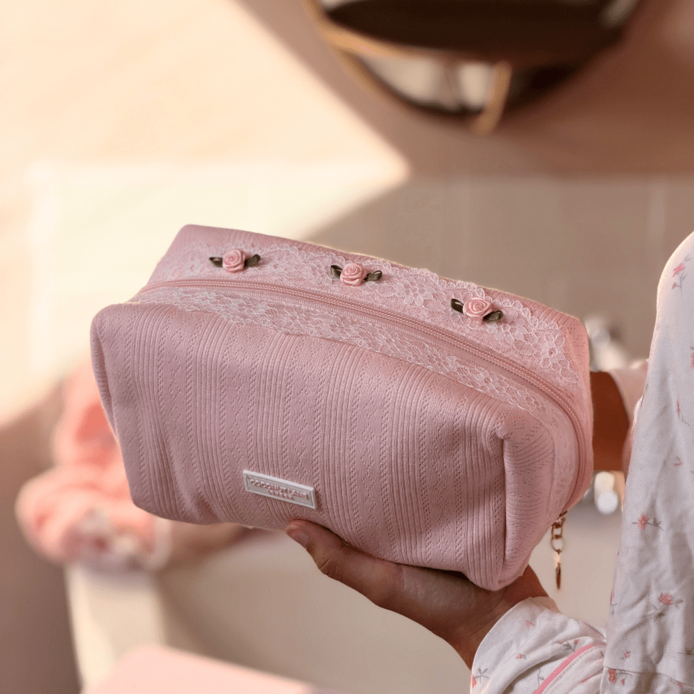 Coconut Lane Makeup Bag - Pretty in Pointelle - Bare Face Beauty