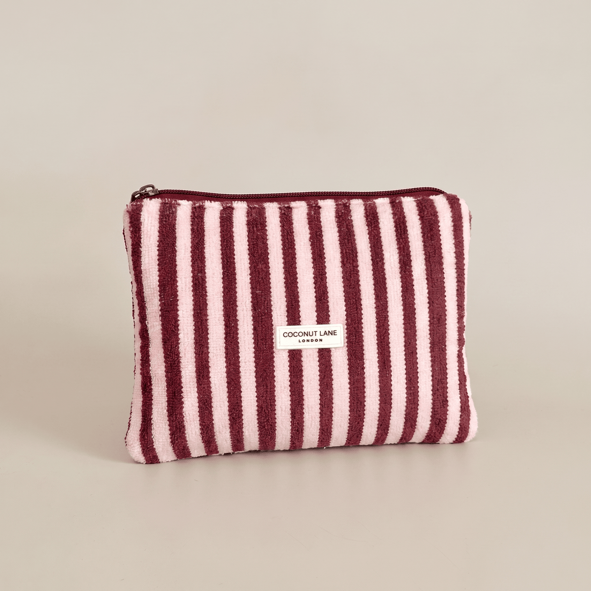 Coconut Lane Mini Towel Everything Pouch - Blushberry Scallop Stripes - Bare Face Beauty