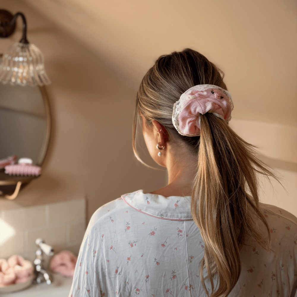 Coconut Lane Scrunchie - Pretty in Pointelle - Bare Face Beauty