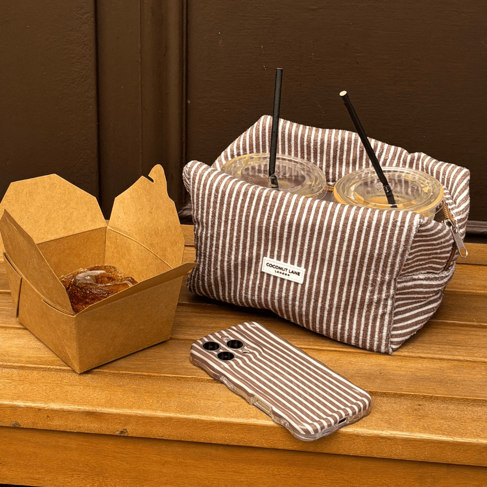 Coconut Lane Wavy Phone Case - Chestnut Stripes - Bare Face Beauty
