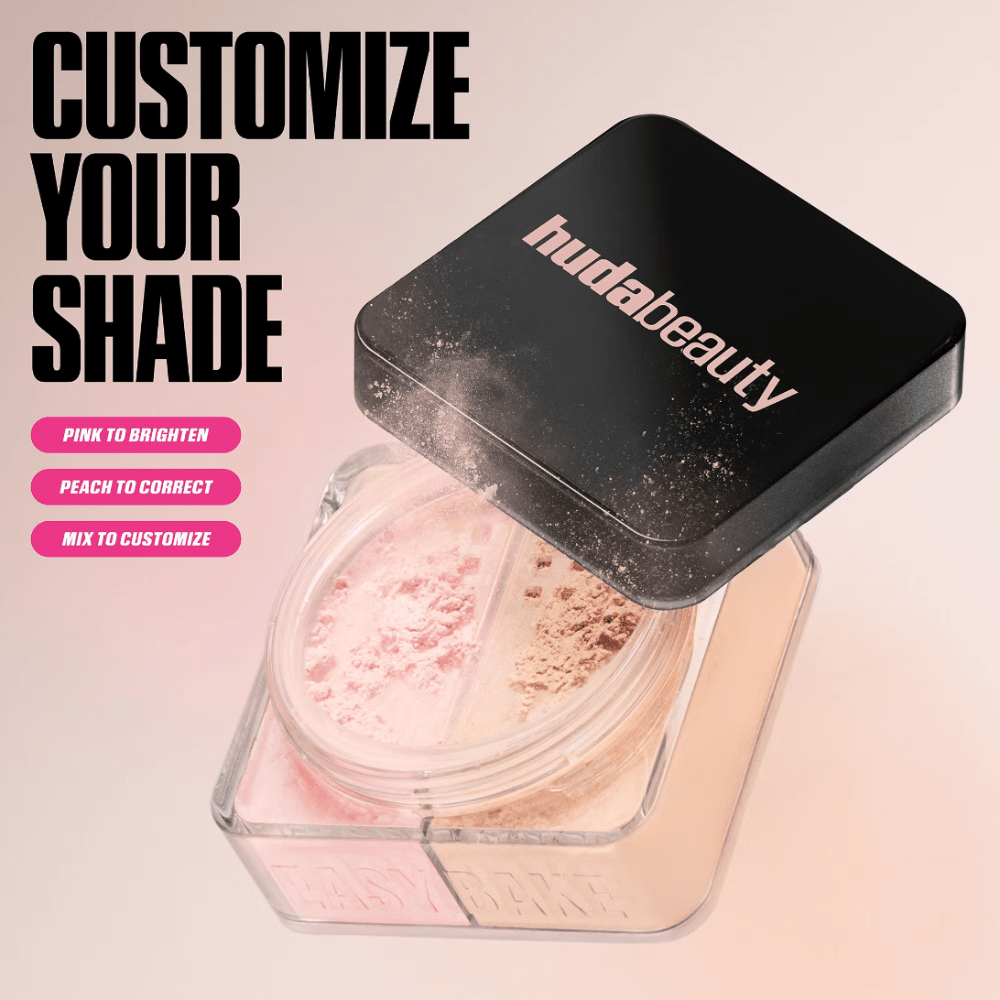 Huda Beauty Easy Bake Loose Powder Duo 13g - Cherry Peach - Bare Face Beauty