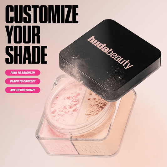 Huda Beauty Easy Bake Loose Powder Duo 13g - Cherry Peach - Bare Face Beauty
