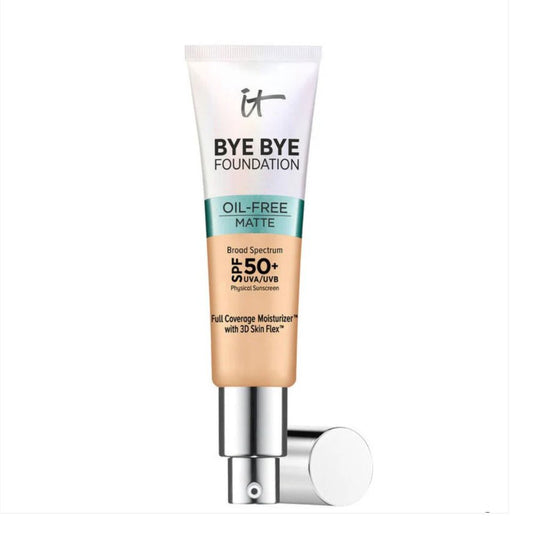 It Cosmetics Bye Bye Foundation Full Coverage Oil Free Matte Moisturizer with SPF 50+ 30ml - Light - Bare Face Beauty