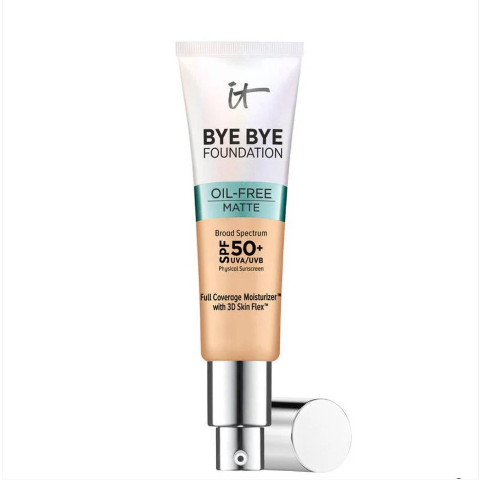 It Cosmetics Bye Bye Foundation Full Coverage Oil Free Matte Moisturizer with SPF 50+ 30ml - Medium - Bare Face Beauty