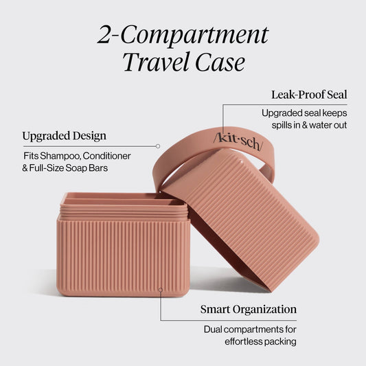 Kitsch 2-Compartment Travel Case - Terracotta - Bare Face Beauty