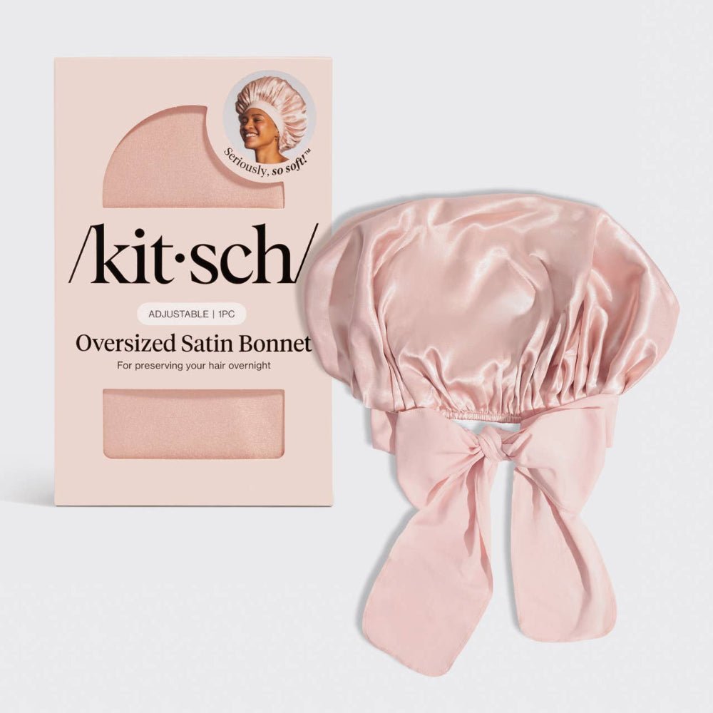 Kitsch Adjustable Oversized Satin Bonnet - Blush - Bare Face Beauty