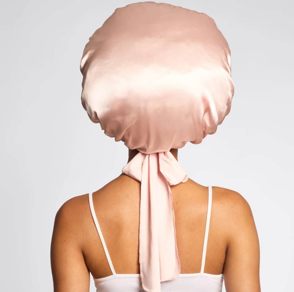 Kitsch Adjustable Oversized Satin Bonnet - Blush - Bare Face Beauty