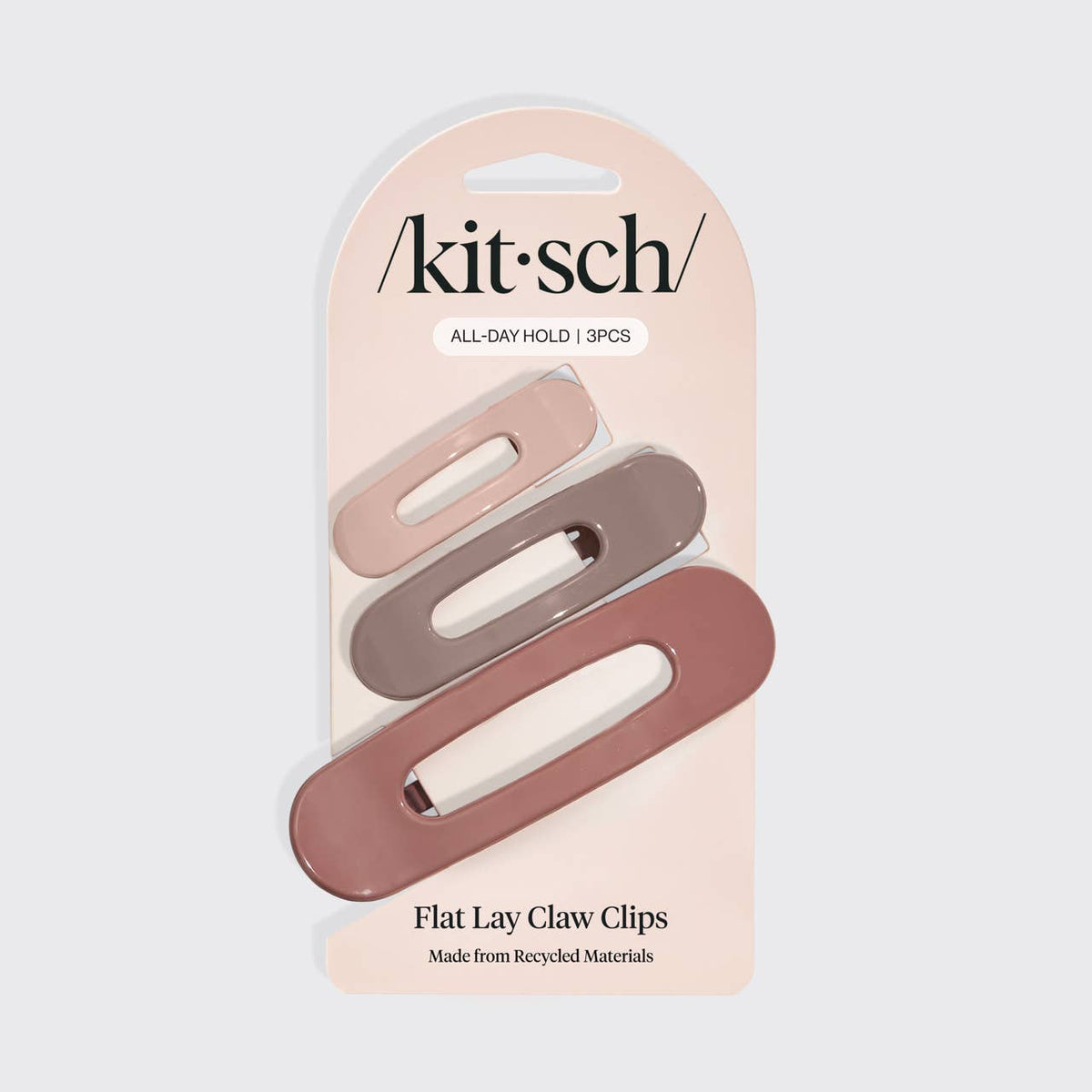 Kitsch Flat Lay Claw Clip 3pc Flat - Ultra Glossy Terracotta - Bare Face Beauty