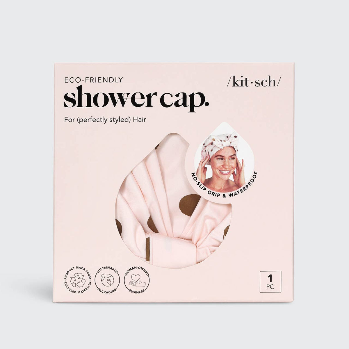Kitsch Luxury Shower Cap - Blush Dot - Bare Face Beauty