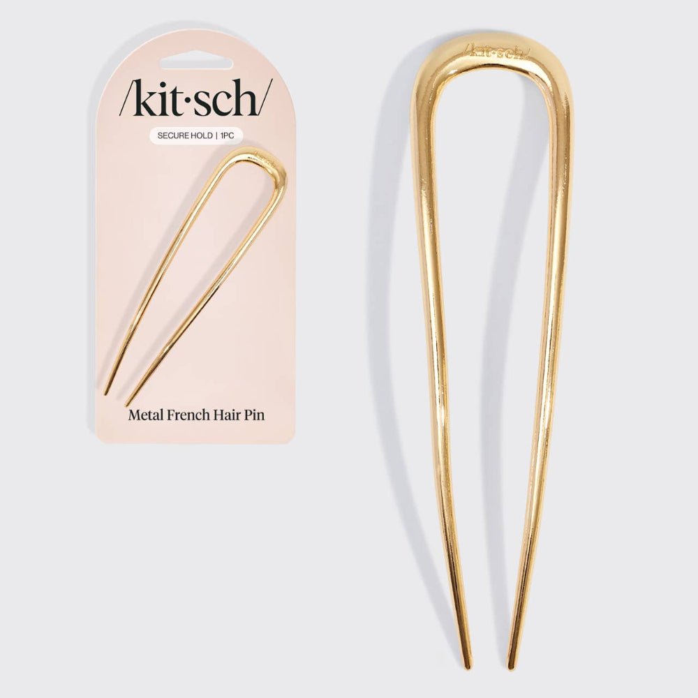 Kitsch Metal French Hair Pin - Gold - Bare Face Beauty