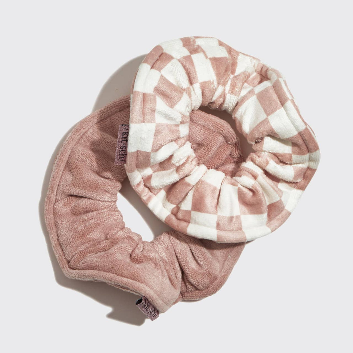 Kitsch Microfibre Quick-Dry Towel Scrunchie 2PC- Terracotta Checker - Bare Face Beauty