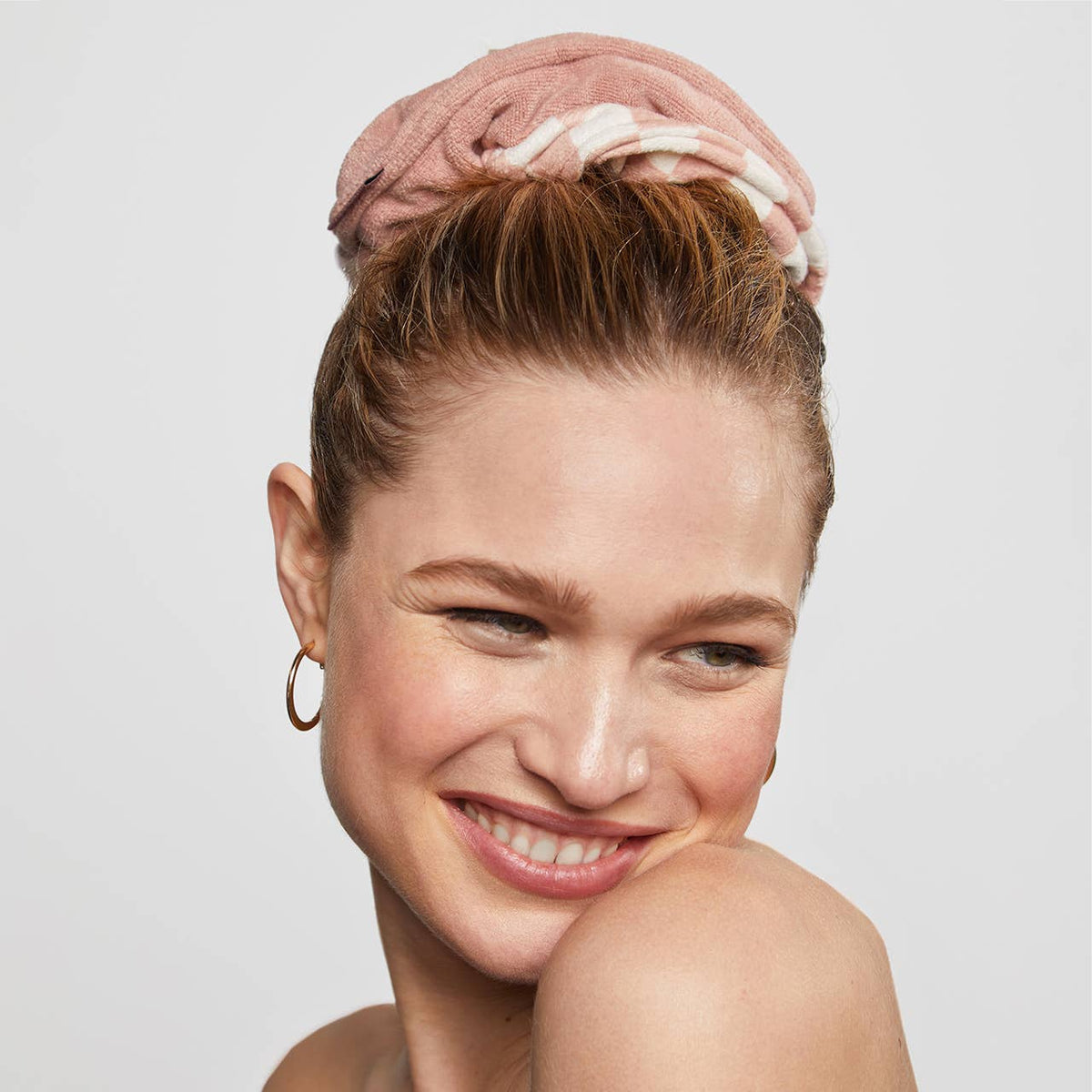 Kitsch Microfibre Quick-Dry Towel Scrunchie 2PC- Terracotta Checker - Bare Face Beauty