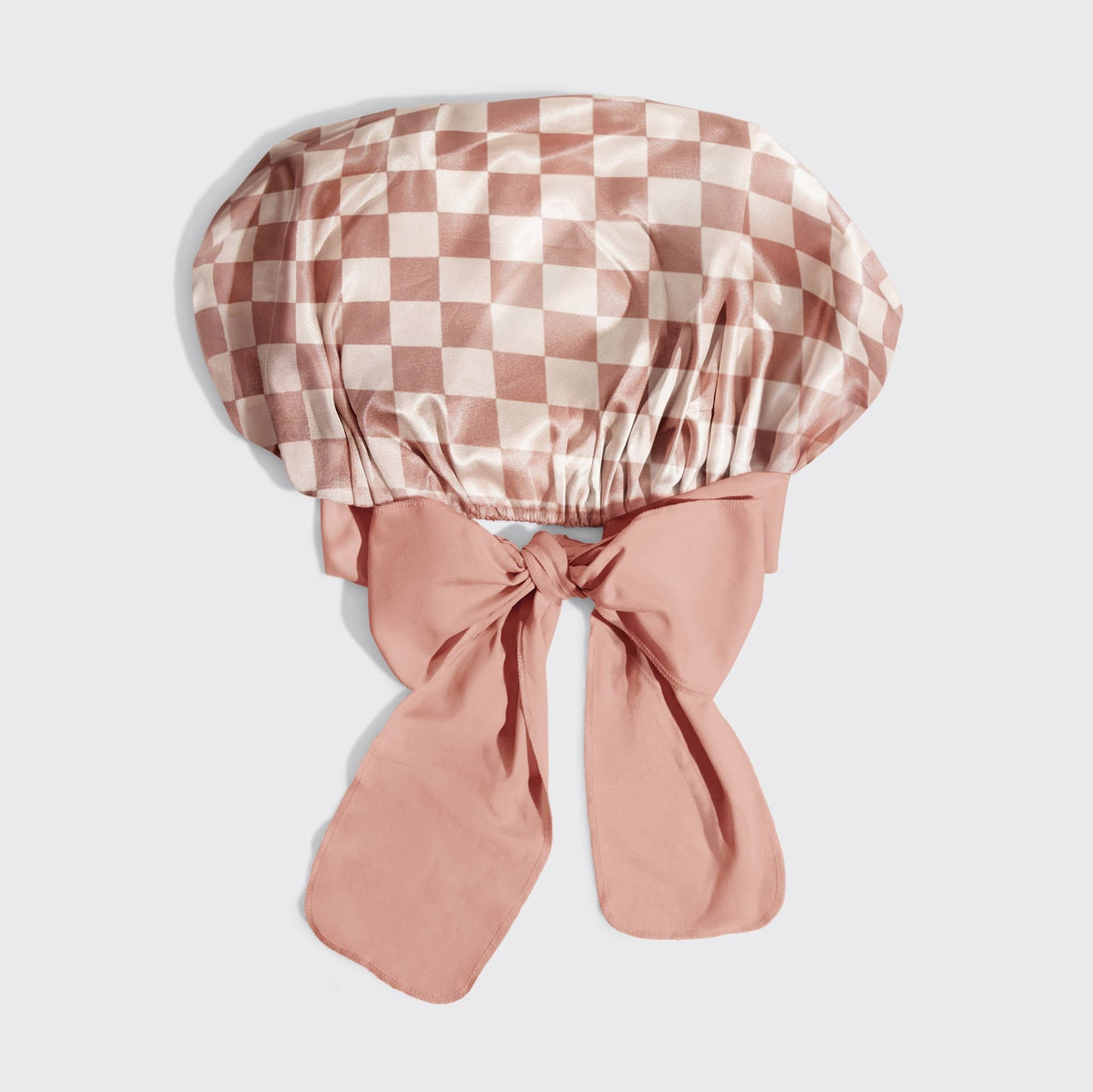 Kitsch Oversized Satin Bonnet - Terracotta Checker - Bare Face Beauty