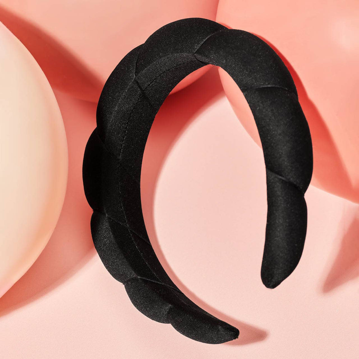 Kitsch Recycled Fabric Puffy Headband 1pc- Black - Bare Face Beauty