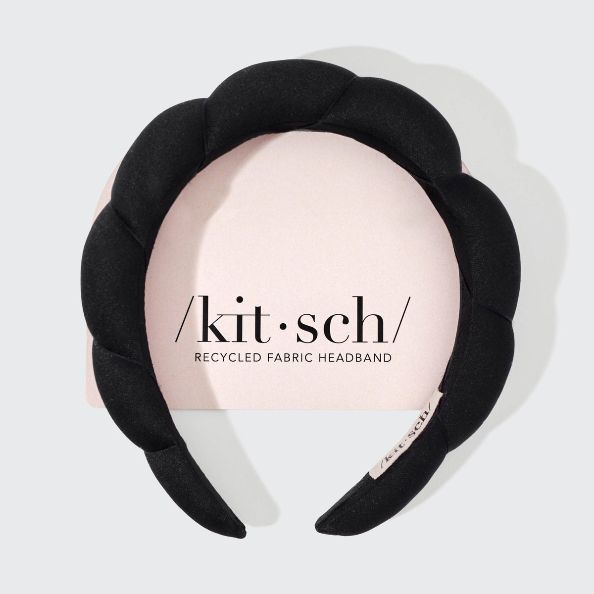 Kitsch Recycled Fabric Puffy Headband 1pc- Black - Bare Face Beauty