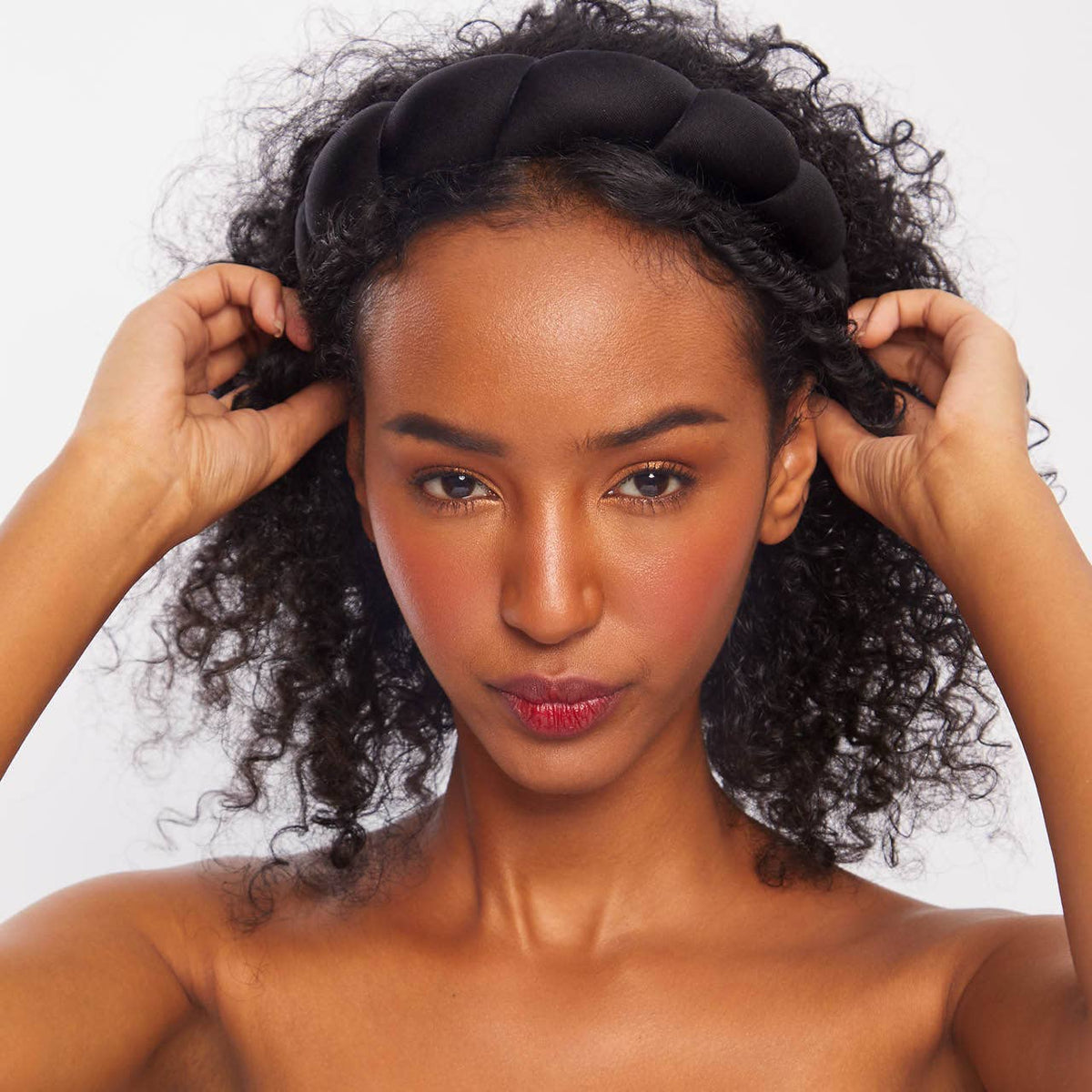 Kitsch Recycled Fabric Puffy Headband 1pc- Black - Bare Face Beauty