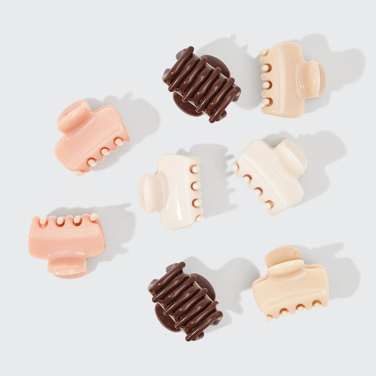 Kitsch Recycled Plastic Mini Cloud Claw Clips 8pc Set - Rosewood - Bare Face Beauty
