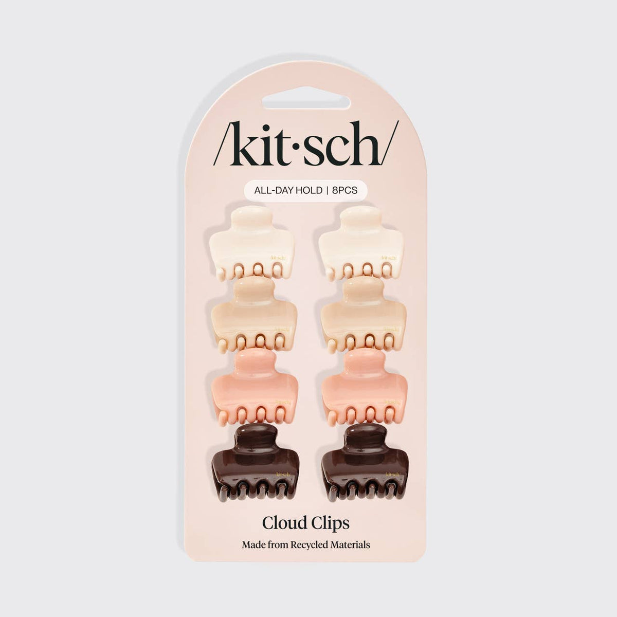 Kitsch Recycled Plastic Mini Cloud Claw Clips 8pc Set - Rosewood - Bare Face Beauty