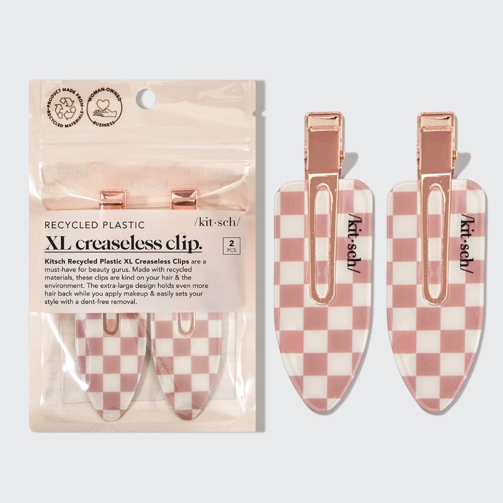 Kitsch Recycled Plastic XL Creaseless Clips 2pc Set -Terracotta - Bare Face Beauty