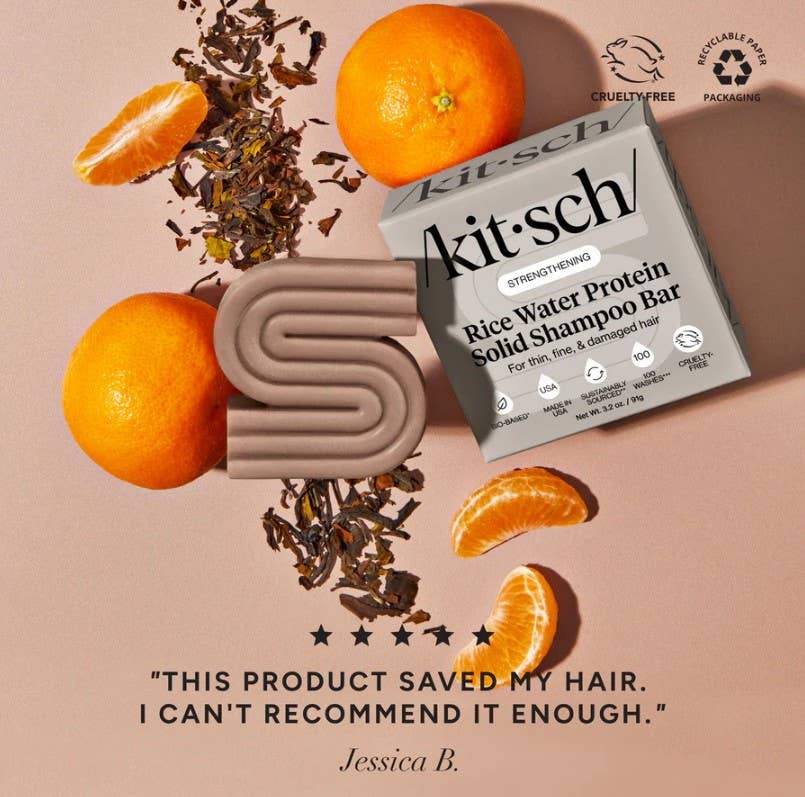Kitsch Rice Water Shampoo & Conditioner Bar Combo for Hair Growth - Bare Face Beauty