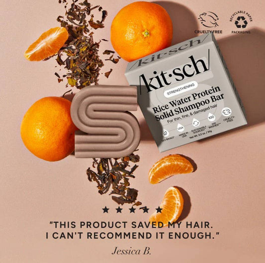Kitsch Rice Water Shampoo & Conditioner Bar Combo for Hair Growth - Bare Face Beauty