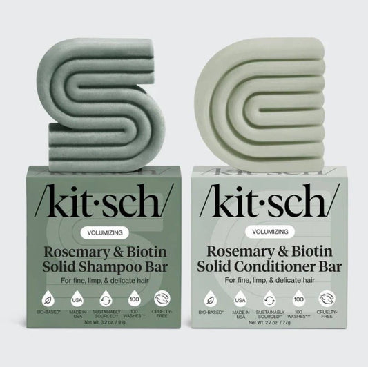 Kitsch Rosemary & Biotin Volumizing Shampoo & Conditioner Bar Combo - Bare Face Beauty